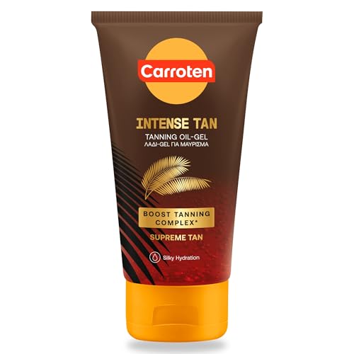 Carroten Tanning Oil Gel Intensive SPF0 150 ml - Bräunungsbeschleuniger mit Kokosnussöl und Vitaminen A & E - Carotten Öl Bräunungsgel für maximal schnelle Bräunung