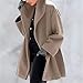 Qesulk Women's Wool Blend Coat Single Breasted Hooded Jacket Casual Trench Coat Woolen Fall Pea Coats Winter Overcoat Jacket Khaki