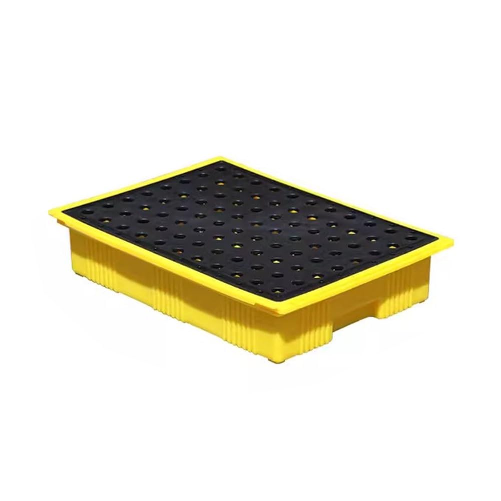 QUSYZD Modular Industrial Spill Containment Platform - Durable Plastic Spill Control Pallet Tray for Safety, Environmental Protection, and Hazardous Material Manage,Yellow-50 * 36 * 10cm