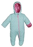 Wippette Infant Baby Girls Quilted Down Alternative Hooded Snowsuit Pram Bunting - Seafoam (Size 6/9 Months)