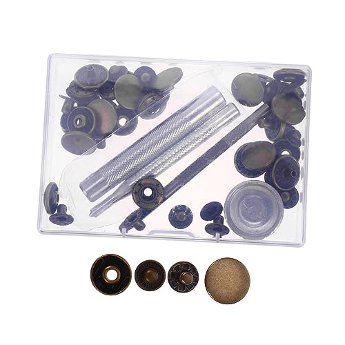 OSALADI 12Sets Heavy Duty Leather Snap Fasteners Kit with Tools Rivets and Snaps for Clothes Jackets Bags Includes Storage Box and Installation Accessories