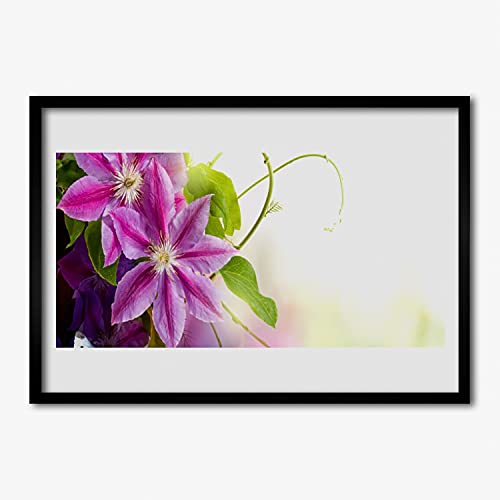 Affiche encadrée 70x50 cm Tulup cadre MDF nature fleurs faune