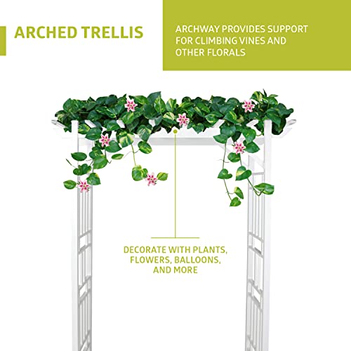 Pearington 10-00005 Arched Trellis Garden Arbor, White #TOP2