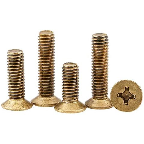 10/20 / 50Pcs Messing Flachkopfschraube M2 M2.5 M3 M4 M5 M6 Messing Kreuzschlitz Senkkopf Maschinenschrauben Cover