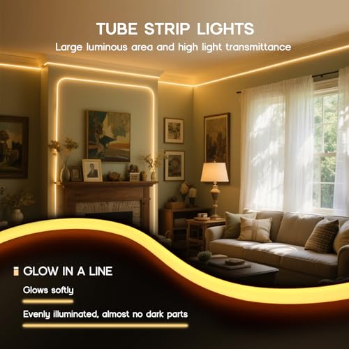 Luces LED Neón Blanco Cálido 50m 110-120V Flexible Impermeable miniatura 3