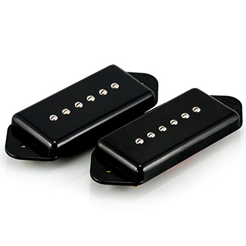 VANSON AlNiCo V P90 Dog Ear Single Coil Pickups, Neck & Bridge, Black DE90 (SET)
