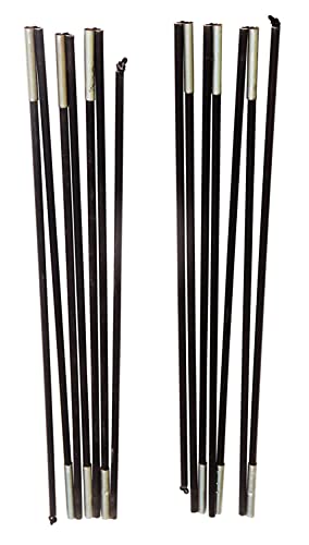 Inditradition Replacement Tent Pole Sticks for 2 Person Capacity Tents, Fiberglass Make (Black, 1 Pair, 6+6 Sticks, 135 Inches)
