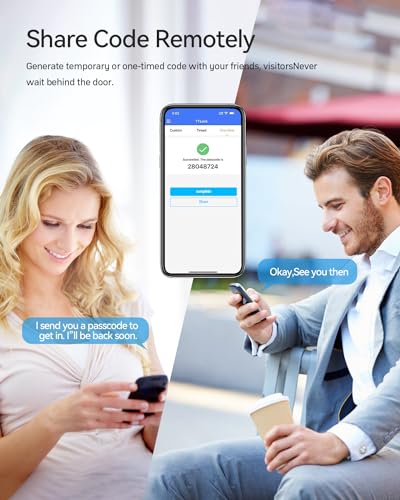 Image of TMEZON Smart Door Lock Fingerprint, Keyless Entry Door Lock with Handle APP /IC Cards /Codes /Keys /Fingerprints Biometric Electronic Smart Lock for Bedroom Home Hotel Office