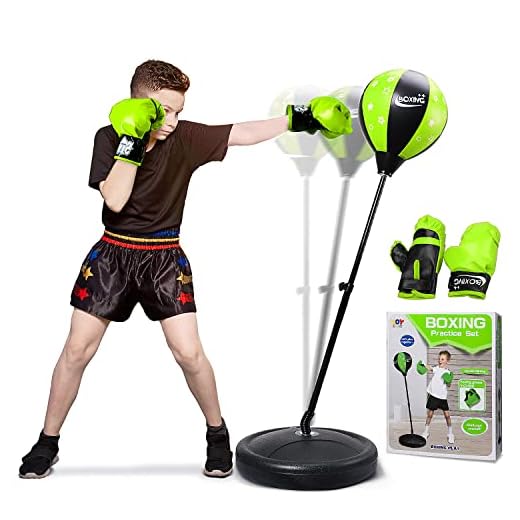 TOY Life Punching Bag for Kids Boxing Bag with Stand Height Adjustable Kids Boxing Punching Set with Gloves Punching Bag for Kids 3 4 5 6 Years Old Boy Best Boxing Gifts for Kids 3-6 Years Old