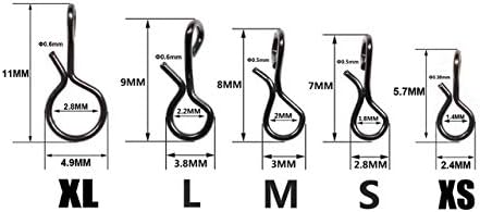 No-Knot Fast Snaps Fly Fishing Snap Quick Change Connect snap for Flies Hook & Lures Black Color High Carbon Steel Tackle (100 pcs)