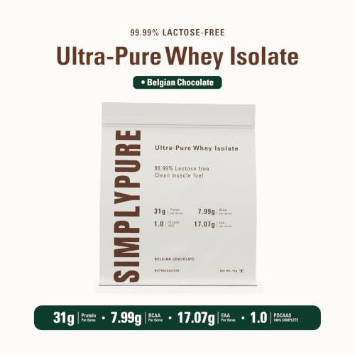 Image of SimplyPure Whey Protein Isolate - 1kg | Belgian Chocolate | 31g Protein
