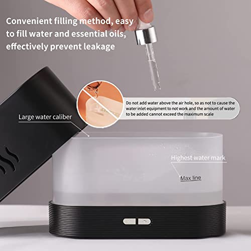 Essential Oil Diffuser, 7 Colorful Flame Air Aroma Diffuser Humidifier, Cool Mist Humidifier With Auto-Off Protection For Bedroom, Home, Office, Gift (Black) #TOP3