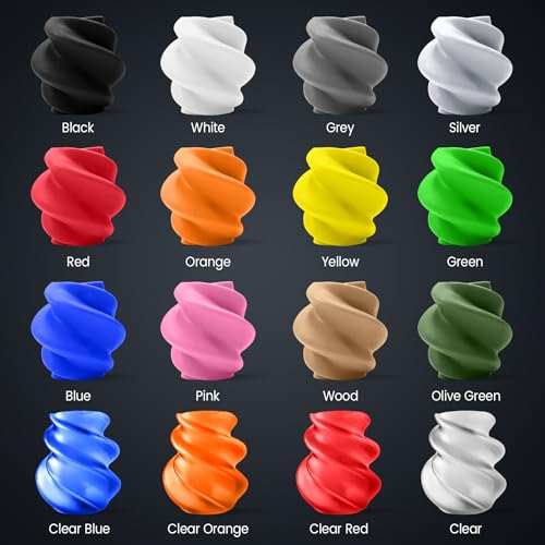 SUNLU PLA Filament 16 Color Bundle Multicolor, PLA 3D Drucker Filament 1.75mm, Einzeln Vakuumverpackt, 0.25kg pro Spule, 4kg Insgesamt, 16 Pack. (12 Reguläre Feste Farbe und 4 Transparente Farbe) – Bild 4