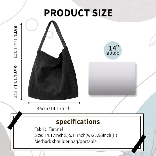 Image of Suede Bags for Women, 2025 New Suede Tote Bag for Women, Retro Slouchy Office Shoulder Top-handle Tote Handbags