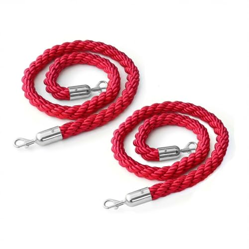 Aluanz Cordes de barrière avec mousquetons 150 cm - Lot de 2 - Corde tressée avec crochet en...