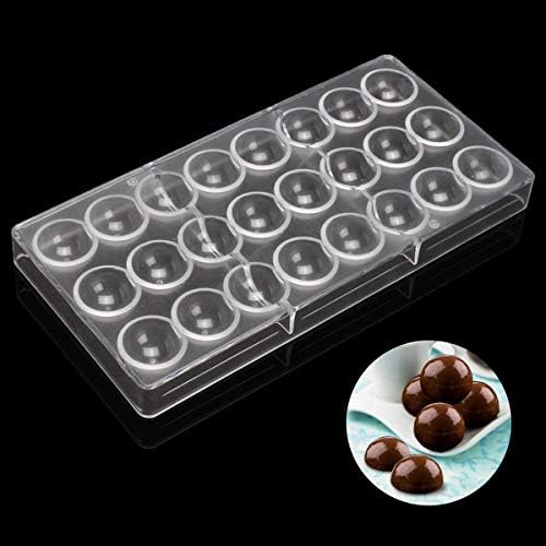 Binchil 24 Holes Semi Sphere Chocolate Mould Polycarbonate Chocolate Bar Half Ball Candy Maker Bakeware