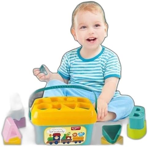 Baby's First Shape Sorting Blocks Learning- Educational Activity Toys with 16 Building Blocks - Multicolor (16 Pieces)|Design - 1175 Shape Sorting Toys PADARIYA1175