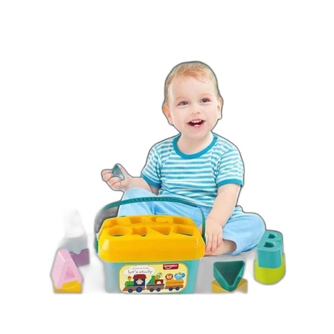 Baby's First Shape Sorting Blocks Learning- Educational Activity Toys with 16 Building Blocks - Multicolor (16 Pieces)|Design - 1175 Shape Sorting Toys PADARIYA1175