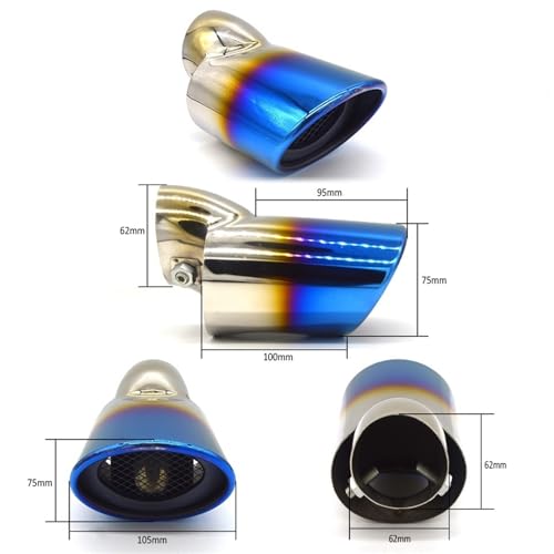 Accessoires de pot d'échappement bleu pour personnaliser votre auto