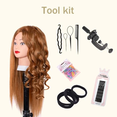 mannequin head with 80 human hair straight 2634-2834 doll head with hair cosmetology mannequin head human hair for hairdresse 27yellow