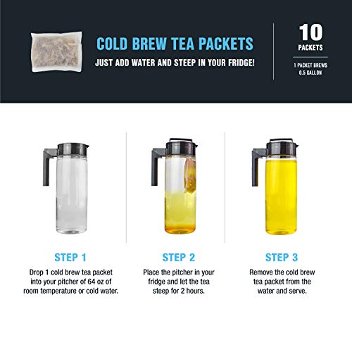 Tiesta Tea - Mango Pineapple Cold Brew Herbal Iced Tea, Maui Mango, 10 Cold Brew Tea Packets, Brews 1 Family Sized Pitcher Each, All Natural, No Caffeine #TOP4