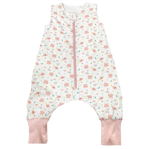 WYTbaby Schlafsack mit Füßen 1.0 Tog, 100% Baumwolle Schlafsack mit Beinen Ganzjahres Babyschlafsack für Junge Mädchen 90cm (Kinder Höhe 90… – Ansicht 4