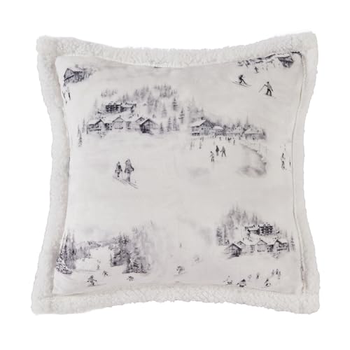 Image of Paseo Road Indigo Hill by HiEnd Accents Ski Toile 18x18 Throw Pillow