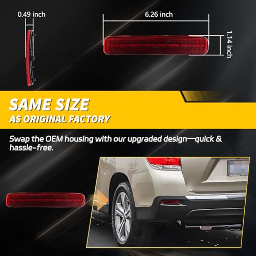 Feu stop DRL clignotant LED rouge Highlander 2011 2012 2013 arrière