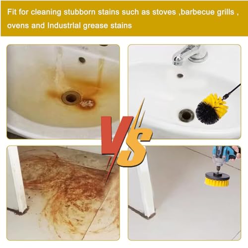 Image of 5pcs Drill Brush Attachment Set -Drill Brush Cleaning Brushes Set Power Scrubber Brush for Cleaning with Extend Attachment Drilling Brushes for Grout, Floor, Tub, Tile, Shower,Kitchen