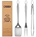 Set di Utensili per Barbecue di qualità Pesante - 3 PC Accessori per Barbecue in Acciaio Inox per Barbecue all'aperto - Regalo di papà Ideale per Compleanno