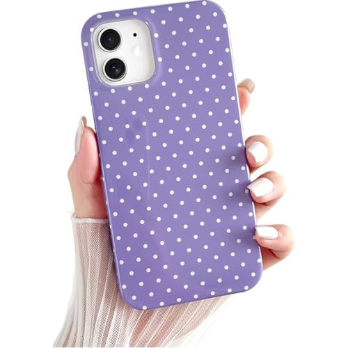 Yeddabox for iPhone 11 Case Cute Polka Dot Phone Case Soft TPU Slim Shockproof Phone Cover for Women Girls, Purple
