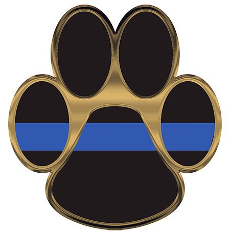Thin Blue Line K-9 Paw Decal - 2 in. Decal