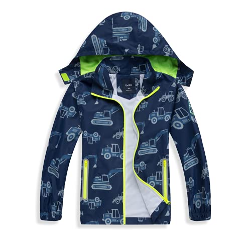 Image of Boys Rain Jacket with Detachable Hood Lightweight Raincoats for Kids