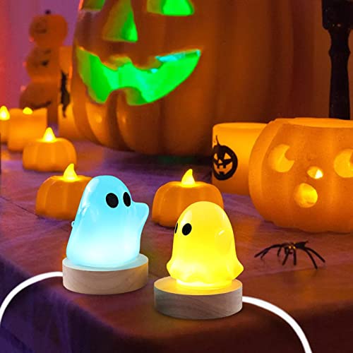 5 Moldes de Silicone Halloween Ghost - Moldes de lâmpada de resina em forma de fantasma de Halloween