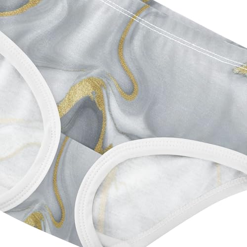Stylish Girls Underwear Toddler 2t Cotton Panties Little Girl Grey Gold Marble Texture Briefs Girls Undies4