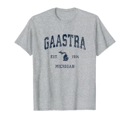 Gaastra Michigan MI Sportdesign im Vintage-Stil, athletisch, Marineblau T-Shirt Gaastra Michigan MI Sportdesign im Vintage-Stil, athletisch, Marineblau T-Shirt
