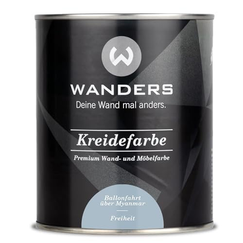 Wanders Shabby Chic Kreidefarbe 750 ml - Freiheit/Blasses Blau - Küchenmöbellack und Möbelfarbe ohne Schleifen. Chalk Paint, für Holz & mehr. Hohe Deckkraft, schnell trocknend