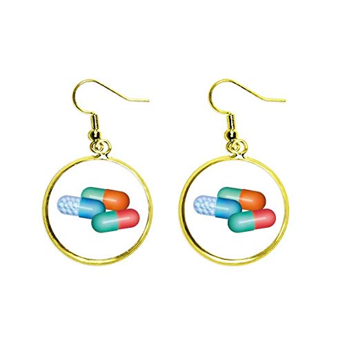 Pendientes de píldora colgantes largos color oro para mujer modernos