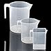 UniquQ 3 Pezzi Misurino Graduati Cup Plastica 1000 ml 500 ml 250 ml Set Misurino Trasparente, Scala Precisa, Resistenza alla Caduta, Adatto per Casa, Laboratorio, Panetteria