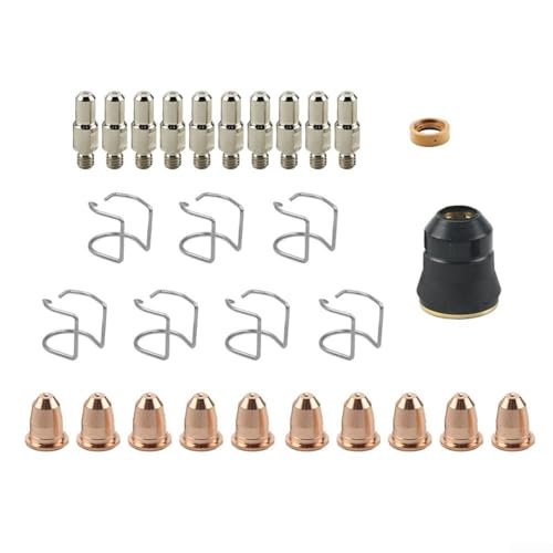 Plasma Electrodes Tips Cups Consumables Kit for Chicago Electric 95136 Plasma Cutter Parts, Welding Accessories, Multiple Specifications Available (24pcs kit)