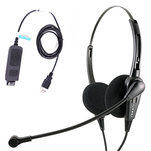 Innotalk Economic Call Center Softphone Headset For Computer With Plug N Play Usb Call Control For Ms Lync, Skype, Cisco Jabber, Avaya One-X Agent. #TOP28