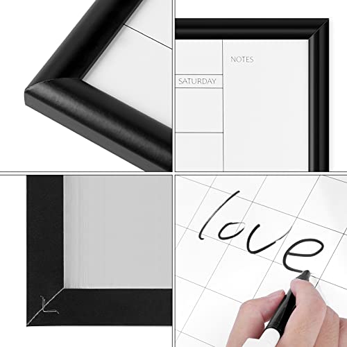 Toraso Dry Erase White Board & Monthly Calendar Board, Black Frame, Small Size Planning Board For Office, School And Home, Hanging Board For Schedule/Timetable,12" X 16"(Yl-Bk-3040-A) #TOP2