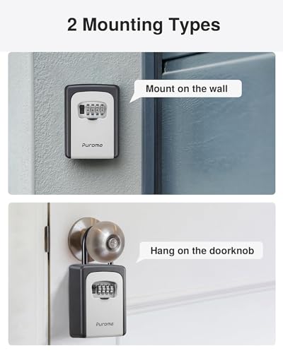 Puroma LB002 Lock Box, Large Key Lock Box Resettable Combination Code Lockbox thumb #5