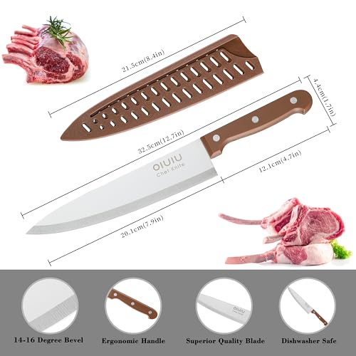 Olulu 8 Inch Chef Knife, Razor Sharp Kitchen Knife With Protective Knife Sheath thumb #1