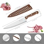 8 inch Chef Knife, Razor Sharp Kitchen Knife with Protective Knife Sheath, Razor Sharp Slicing Knife with Ergonomic Handle, German Stainless Steel, Dishwasher Safe (Brown Color) - Image 2