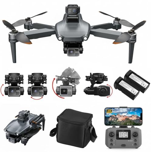 Image of HILLSTAR GPS Drone with 4K UHD Camera & 3-Axis Gimbal, Foldable Brushless Motors, Obstacle Avoidance Sensor, 2.5 KM Long Range, 26 Min Flight per Battery, 2 Batteries, Smart 5G-GPS Auto Return
