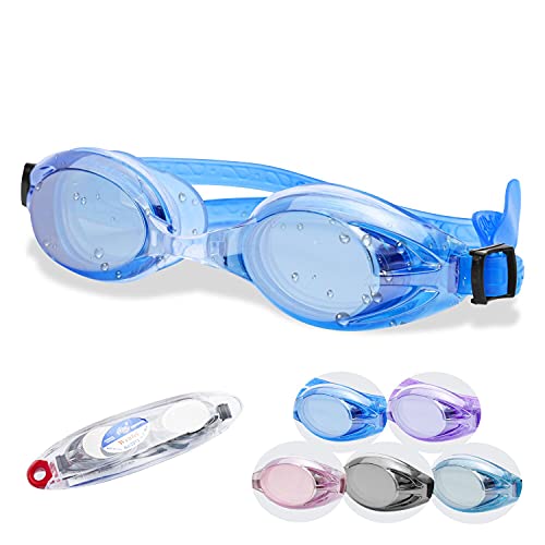 COLLOL 水泳ゴーグル子供 スイミングゴーグル大人 水中ゴーグル 水中メガネ UVカット 曇り止め 水漏れ防止 サイズ調整 収納ケース付き 耐衝撃 男女兼用 12歳以上に適応 水泳授業 室内プール ビーチ 夏休み