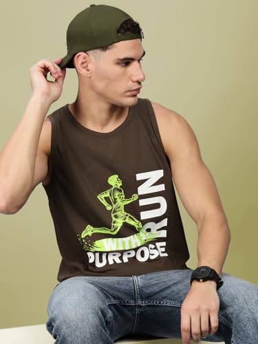 Image of Lux Nitro Men's Sleeveless Gym Tank Top Combed Cotton | Scoop Neck Athletic Vest | Ultra-Soft, Tag-Free, Urban Fitness Wear