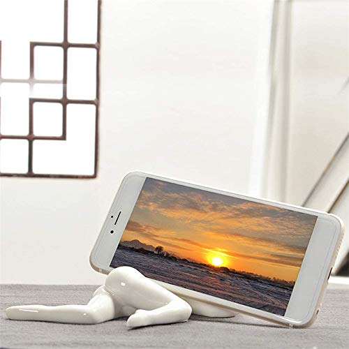 Hjj Vintage Big Boobs Breast Beauty Girls Statue, Exotic Phone Holder Figurine Sculpture Ceramic, Fine Porcelain Nude Female Lying Down, White #TOP1