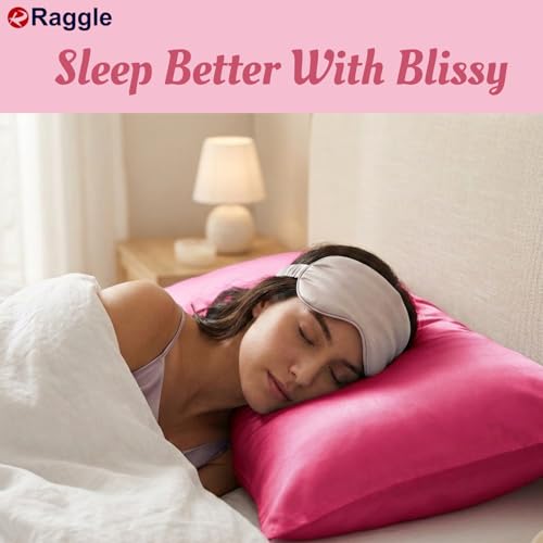 Image of RAGGLE Satin Silk Pillowcase for Hair and Skin Standard Size 18 inchX 28 inch with Soft Breathable Smooth Cooling Pillow Covers for Sleeping or Pillow Protector (4, Rust)